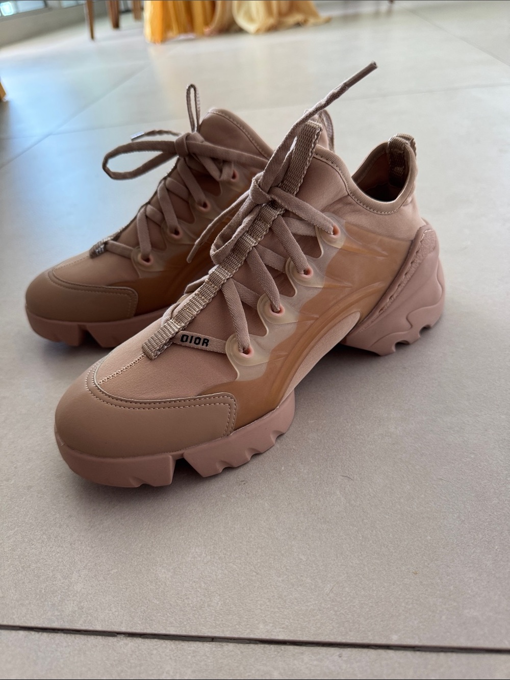 Dior Pink Blush Chunky Lace-Up Sneakers